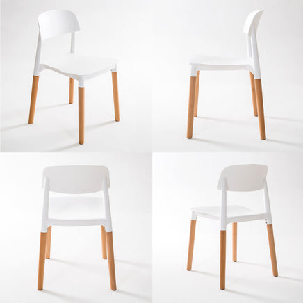 4X Retro Belloch Stackable Dining Cafe Chair WHITE - ElectronX Plus