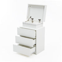 Bedside Table 3 Drawers RGB LED Bedroom Cabinet Nightstand Gloss GLORY WHITE - ElectronX Plus