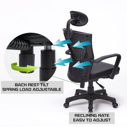 Ergonomic Korean Office Chair CHILL BLACK - ElectronX Plus