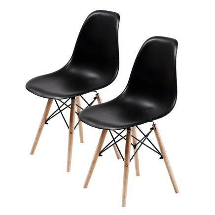 2X Retro Dining Cafe Chair DSW BLACK - ElectronX Plus