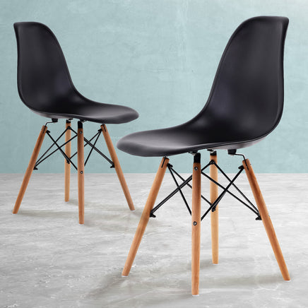 2X Retro Dining Cafe Chair DSW BLACK - ElectronX Plus