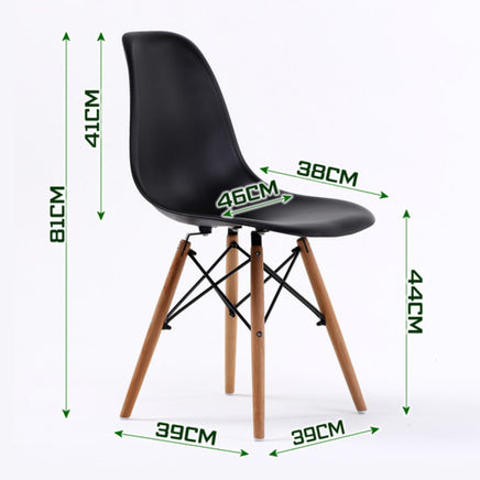 2X Retro Dining Cafe Chair DSW BLACK - ElectronX Plus