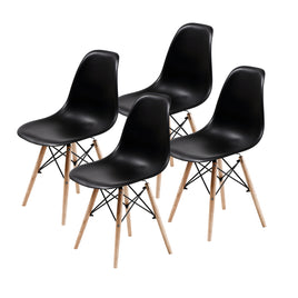 4X Retro Dining Cafe Chair DSW BLACK - ElectronX Plus