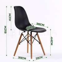 4X Retro Dining Cafe Chair DSW BLACK - ElectronX Plus