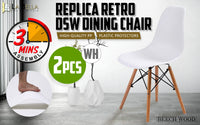 2X Retro Dining Cafe Chair DSW WHITE - ElectronX Plus