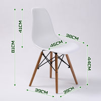 2X Retro Dining Cafe Chair DSW WHITE - ElectronX Plus