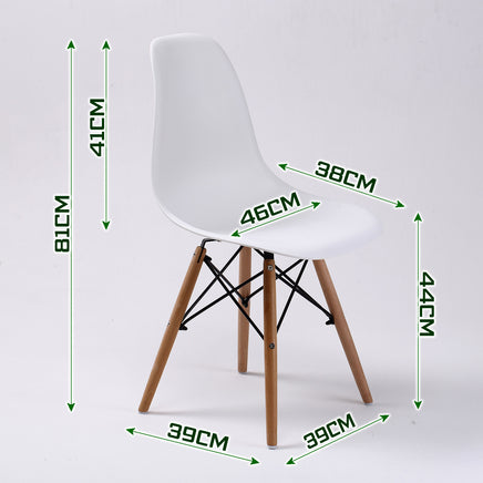 2X Retro Dining Cafe Chair DSW WHITE - ElectronX Plus