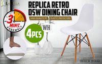 4X Retro Dining Cafe Chair DSW WHITE - ElectronX Plus