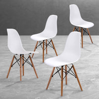 4X Retro Dining Cafe Chair DSW WHITE - ElectronX Plus