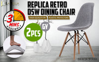 2X Retro Dining Cafe Chair DSW GREY - ElectronX Plus