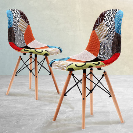 2X Retro Dining Cafe Chair DSW MULTI COLOUR - ElectronX Plus