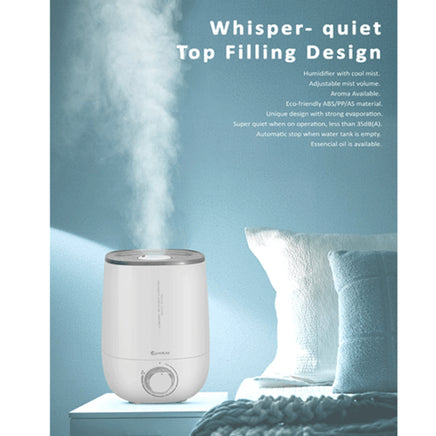 SANSAI Air Humidifier Ultrasonic Cool Mist 4.8L WHITE - ElectronX Plus