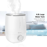 SANSAI Air Humidifier Ultrasonic Cool Mist 4.8L WHITE - ElectronX Plus