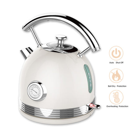 PHILEX Electric Kettle Water Boiler Stainless Steel Retro 1.7L OFF-WHITE - ElectronX Plus