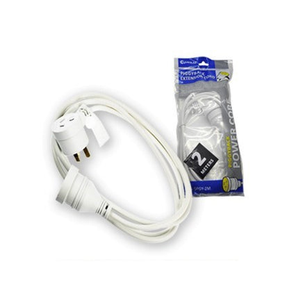 2X Sansai Piggy Back Extension Cord 2 Meters - ElectronX Plus