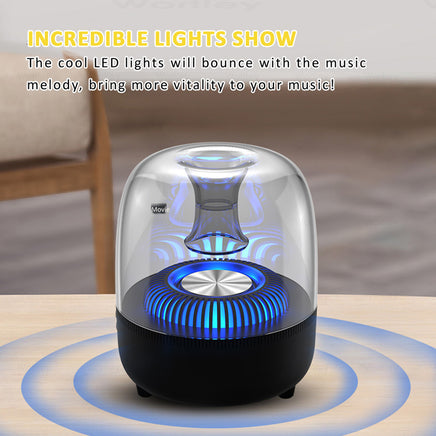 Wireless Rechargeable Bluetooth Speaker LED Portable Stereo FM USB/TF/AUX - ElectronX Plus