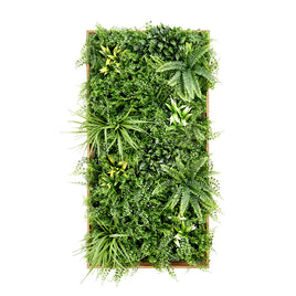 YES4HOMES 3D Green Artificial Plants Wall Panel Flower Wall With Frame Vertical Garden UV Resistant 50X100CM - ElectronX Plus