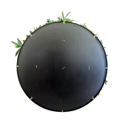 YES4HOMES Artificial Green Wall Plant Panel Disc Garden Flower Art 100cm Grassy UV Resistant-Fireworks Black Frame - ElectronX Plus