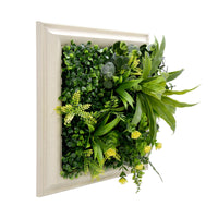 YES4HOMES 3D Green Artificial Plants Wall Panel Flower Wall With Frame Vertical Garden UV Resistant 33X33CM Flourishing Spring - ElectronX Plus