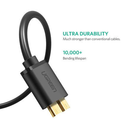 UGREEN USB 3.0 A Male to Micro USB 3.0 Male Cable - Black 0.5M (10840) - ElectronX Plus