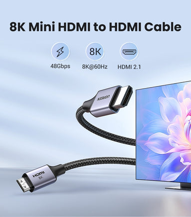 UGREEN 15514 8K Mini-HDMI to HDMI Cable 1M - ElectronX Plus