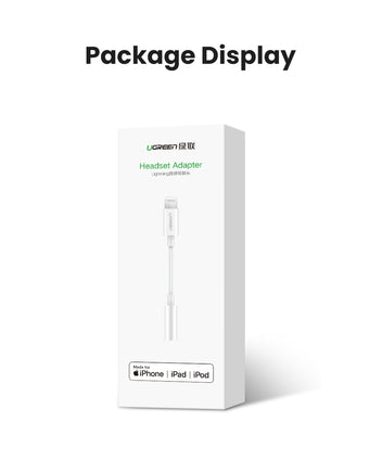 UGREEN 30759 iPhone 8-pin to 3.5mm Headphone Adapter - ElectronX Plus