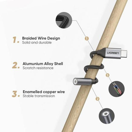 UGREEN 80154 USB-C to 3.5mm Headphone Adapter - ElectronX Plus
