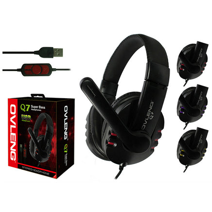 OVLENG Q7 USB Computer Headphones with Mic and Volume Control - ElectronX Plus