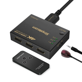 Simplecom CM303 Ultra HD 3 Way HDMI Switch 3 IN 1 OUT Splitter 4K@60Hz - ElectronX Plus