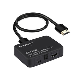 Simplecom CM423v2 HDMI Audio Extractor 4K HDMI to HDMI and Optical SPDIF + 3.5mm Stereo - ElectronX Plus