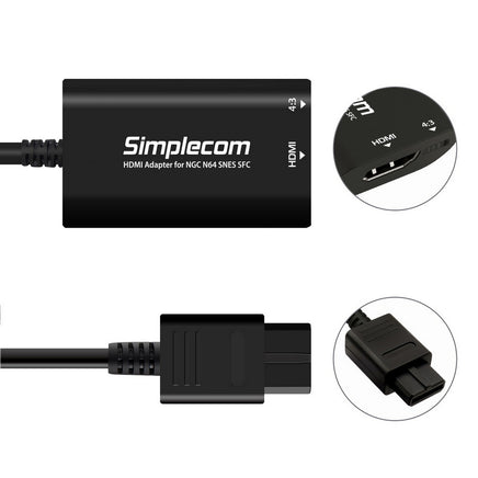 Simplecom CM461 HDMI Adapter Composite AV to HDMI Converter for Nintendo NGC N64 SNES SFC - ElectronX Plus