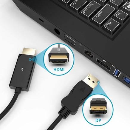 Simplecom DA201 4K DisplayPort to HDMI Cable 2160P Ultra HD 1.8M - ElectronX Plus