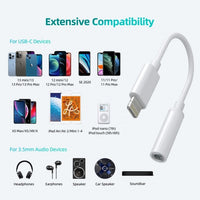 CHOETECH AUX005 iPhone 8-pin to 3.5mm Headphone Adapter - ElectronX Plus