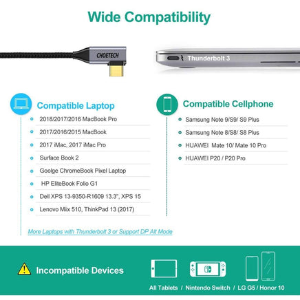 Choetech XCH-1803 USB C to HDMI Braided Cable 4K@60Hz - ElectronX Plus