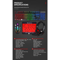 T-Wolf TF800 RGB 4-pcs Gaming Keyboard/Mouse/Headphone/Mouse Pad Kit Set - ElectronX Plus