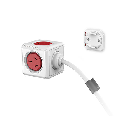 ALLOCACOC POWERCUBE Extended Boston Red 5 Outlets with 1.5M CABLE - ElectronX Plus