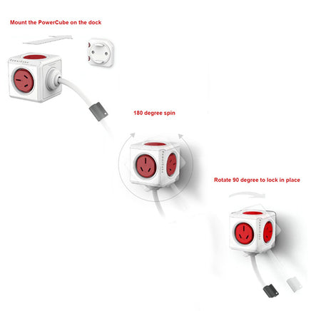 ALLOCACOC POWERCUBE Extended Boston Red 5 Outlets with 1.5M CABLE - ElectronX Plus