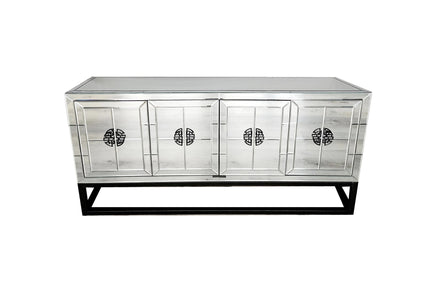 Athens Mirrored Buffet Table -Black - ElectronX Plus