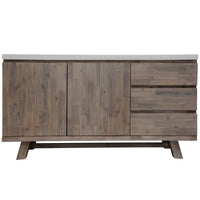 Stony 160cm Acacia Timber Buffet with Concrete Top - White - ElectronX Plus