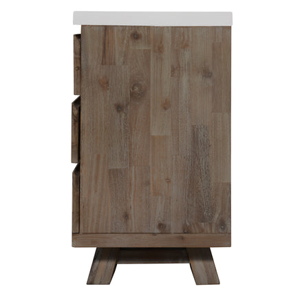 Stony 160cm Acacia Timber Buffet with Concrete Top - White - ElectronX Plus