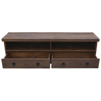 Florence  ETU Entertainment TV Unit 180cm 2 Drawer Solid Mango Timber Wood - ElectronX Plus