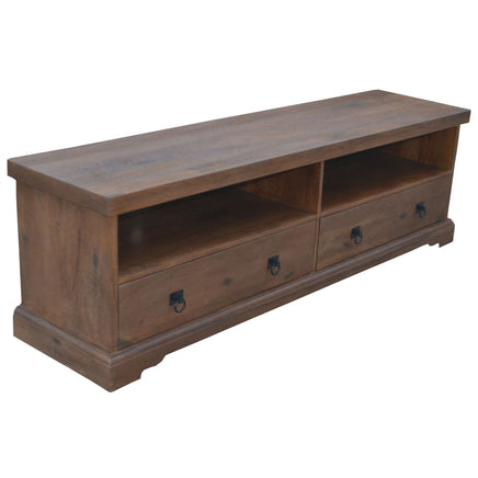 Florence  ETU Entertainment TV Unit 180cm 2 Drawer Solid Mango Timber Wood - ElectronX Plus