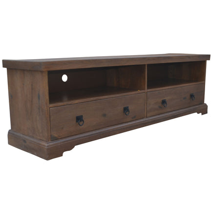 Florence  ETU Entertainment TV Unit 180cm 2 Drawer Solid Mango Timber Wood - ElectronX Plus