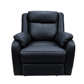 Bella 1 Seater Electric Recliner Genuine Leather Upholstered Lounge - Black - ElectronX Plus