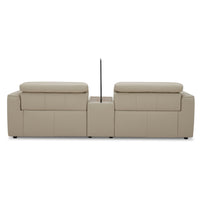 Hallie  2 Seater Genuine Leather Sofa Lounge Electric Powered Recliner Beige - ElectronX Plus