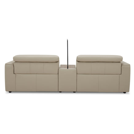 Hallie  2 Seater Genuine Leather Sofa Lounge Electric Powered Recliner Beige - ElectronX Plus