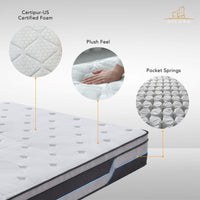 Cloud Dreams Single Size Pocket Spring Luxury Plush Top 28cm Mattress - ElectronX Plus