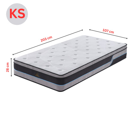 Cloud Dreams King Single Pocket Spring Luxury Plush Top 28cm Mattress - ElectronX Plus