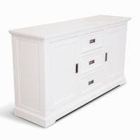 Laelia Buffet Table 166cm 2 Door 3 Drawer Acacia Wood Coastal Furniture -White - ElectronX Plus