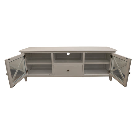 Daisy ETU Entertainment TV Unit 170cm Solid Acacia Wood Hampton - White - ElectronX Plus